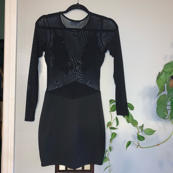 Black mesh little black dress - Picture 4 of 5